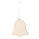 Healifty 10Pcs Unfinished Christmas Wooden Ornaments Bell Wood Cutouts Wood Slices for Christmas Trees Hanging Decorations Healifty