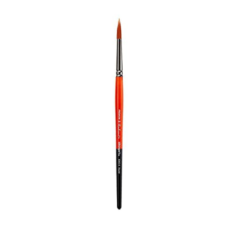 KINGART Premium Radiant 6000-8 Round Series Artist Brush, Synthetic Taklon Hair, Short Handle, for Acrylic, Oil and Watercolor Painting, Size 8 KINGART