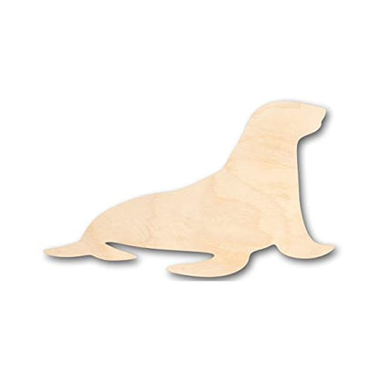 Unfinished Wood Sea Lion Shape - Ocean - Nursery - Craft - up to 24" DIY 12" / 1/4" - WoodArtSupply