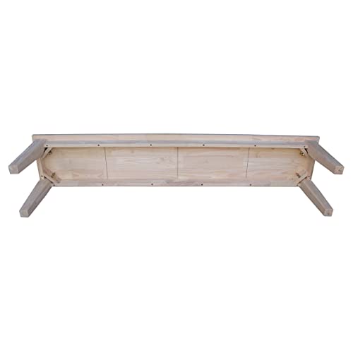 IC International Concepts International Concepts Shaker Style Unfinished Bench, 72" x 14" x 18" - WoodArtSupply