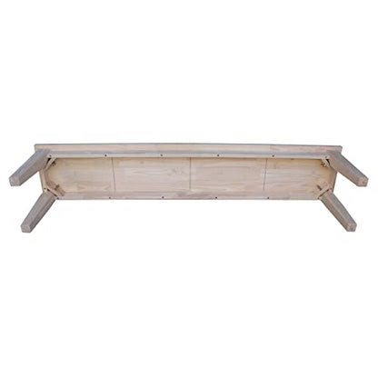 IC International Concepts International Concepts Shaker Style Unfinished Bench, 72" x 14" x 18" - WoodArtSupply