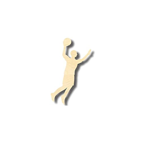 Unfinished Wood Basketball Player Shape - Sports - Kids Room Decor - up to 24" DIY 5" / 1/4" 24 Hour Crafts