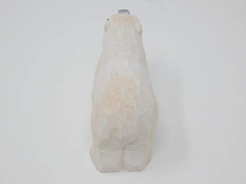 Selsela White Polar Bear Keychain Ring Clip Charm Miniature Wood Mini Figurine Small Animal Selsela