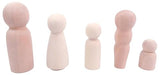 Magikon Pack of 5 Unfinished Peg Dolls, Unpainted Puppet Bodies, Wooden Peg People Marionette Bodies MAGIKON