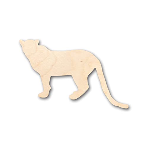 Unfinished Wood Leopard Cheetah Lion Big Cat Shape - Craft - up to 36" DIY 5" / 1/4" 24 Hour Crafts