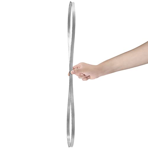 VEVOR Band Saw Blade, 65x0.6x0.02 inch, 5 PCS/Pack Meat Bandsaw Blades for Replacement, 65Mn Carbon Steel Blade, 3 TPI Meat Cutting Blade Wrapped by VEVOR