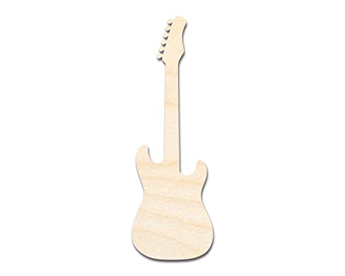 Unfinished Wood Electric Guitar Shape - Craft - up to 36" 8" / 1/4" 24 Hour Crafts