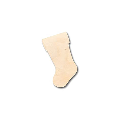 Unfinished Wood Christmas Stocking Shape - Craft - up to 36" DIY 6" / 1/2" - WoodArtSupply