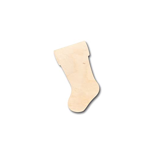 Unfinished Wood Christmas Stocking Shape - Craft - up to 36" DIY 6" / 1/2" - WoodArtSupply