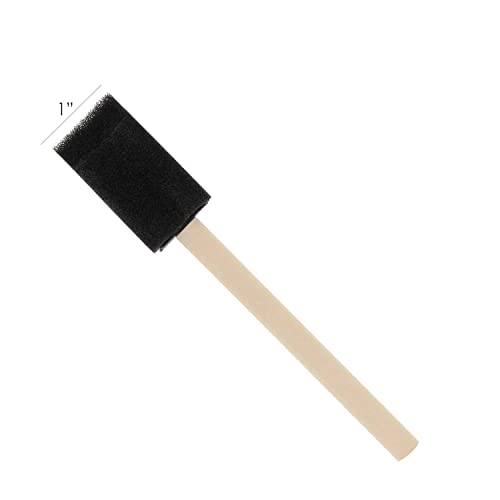 Artlicious Foam Brush Set - Pack of 50 Disposable, 1-inch Sponge Paint Brushes for Acrylic Painting, Staining, Varnishes & DIY Craft Projects - Art Artlicious