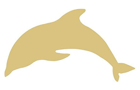 Dolphin Cutout Unfinished Wood Nautical Decor Animal Ocean Themed Beach House MDF Shaped Canvas Style 1 Diverse Woodworking