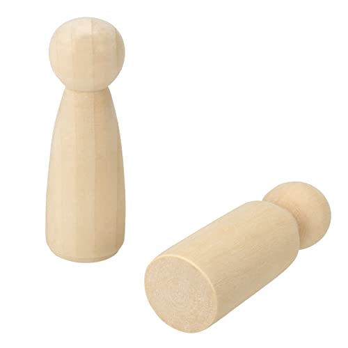 SEHOI 40 PCS 3.5 Inch Wooden Peg Dolls, 20 Mom, 20 Dad Unfinished Wooden People Set Wooden Peg Figures Peg People for Painting, Graffiti, Crafts, SEHOI