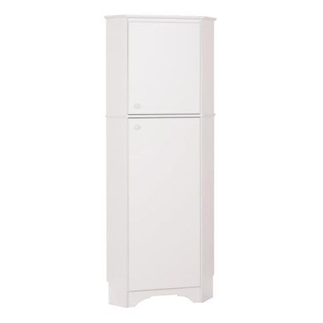 Prepac Elite 29.25" Tall White Corner Cabinet with Two Doors and Adjustable Shelves Prepac