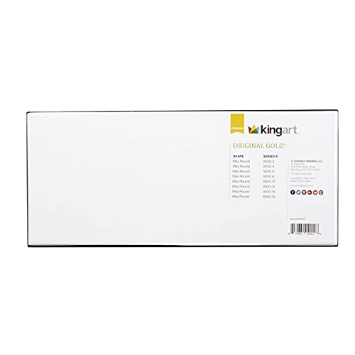 KINGART Premium Original Gold Series Handcrafted Golden Taklon Multimedia Artist Brushes, Gift Box, Set of 10, Black Gloss Handle, for Oil, Acrylic, KINGART