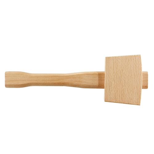 Hordion 1Pcs 9.6 Inch Wooden Mallet Hammer Wood, Ice Hammer Wood Heavy Duty, Beech Mallet Woodworking Carving, Solid Beechwood Hand Tool for Hordion