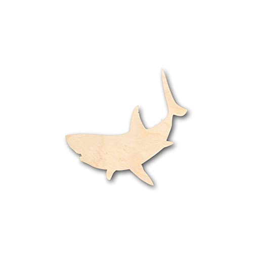 Unfinished Wood Great White Shark Shape - Craft - up to 36" DIY 14" / 3/4" - WoodArtSupply