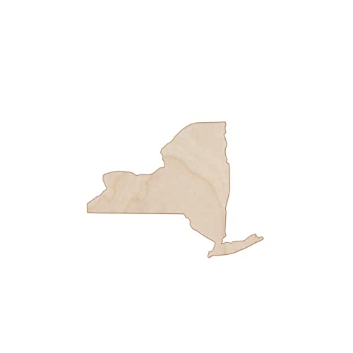 State Map of New York Wood Craft Unfinished Wooden Cutout Art DIY Wooden Signs Inspirational Wall Plaque Retro Wooden Wall Art Decor for Women Office
