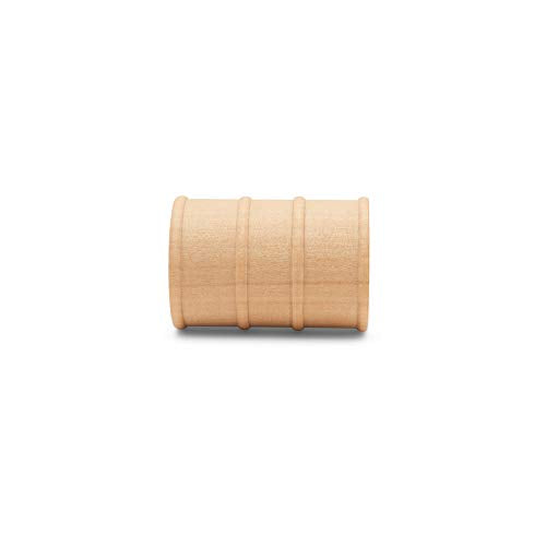 Wooden Oil Drums 1-5/8 Inch, Pack of 25, Small Unfinished Cargo Barrel, Perfect for Miniatures, Scale Models, Play Train Making or Woodworking Craft Woodpeckers