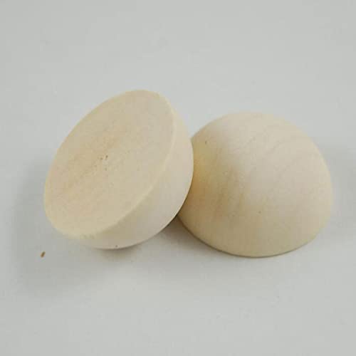 MAGICLULU 200pcs Unfinished Wooden Half Balls Blank Split Wooden Balls Natural Wooden Half Round Ball for DIY Crafts Home Party Decoration (15mm) MAGICLULU
