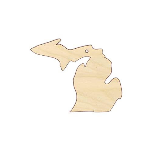 State of Michigan Wood Craft,Unfinished Wooden Cutout Art,DIY Wood Sign, Inspirational Farmhouse Wall Plaque,Rustic Home Decor for Living Room Arupkeer