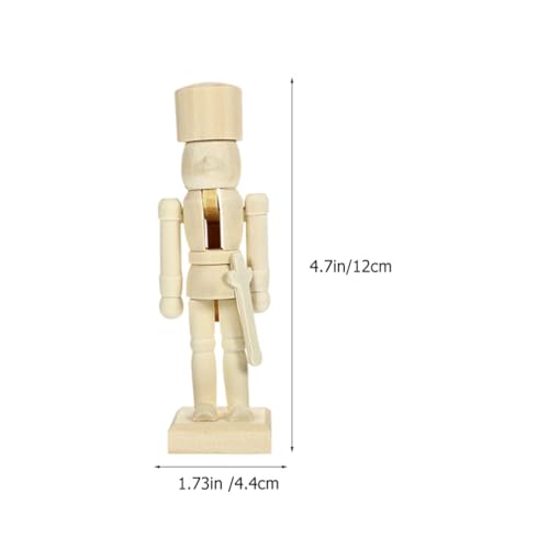 MAGICLULU 12Pcs Unfinished Wooden Nutcracker Wooden Nutcracker to Paint Wooden Color Nutcracker for DIY Craft,Christmas, Ornaments MAGICLULU