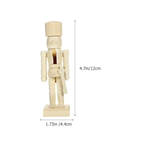 MAGICLULU 12Pcs Unfinished Wooden Nutcracker Wooden Nutcracker to Paint Wooden Color Nutcracker for DIY Craft,Christmas, Ornaments MAGICLULU