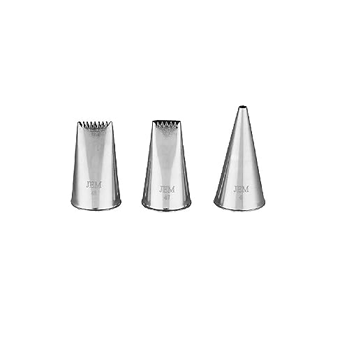 PME Jem Nozzles Set of 3 – Basket Weave Collection, Standard, Silver - WoodArtSupply