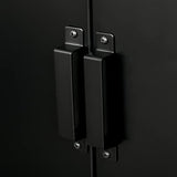 HOMCOM Industrial Storage Cabinet, Steel Garage Cabinet with Double Doors and Adjustable Shelves, Black HOMCOM