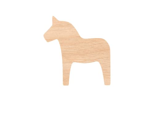 Henrik Unfinished Wood for Crafts - Wooden Dala Horse Shape - Animal - Craft - Various Size, 1/4 Inch Thichness, 1 Pcs