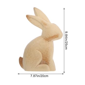 EXCEART 2pcs Easter Decorations Unfinished Wooden Bunny Rabbit Figurines to Paint DIY Easter Wood Crafts Toys Gifts Ornaments for Spring Party