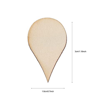 BESTOYARD 50 Pack Nativity Decor Wooden Teardrop Shape Wood Piece Woodsy Decor Wood Teardrop Blanks DIY Craft Wood Embellishments Ornaments Water