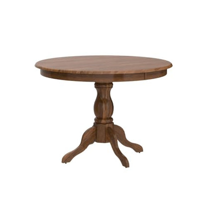 East West Furniture HBT-AWA-TP Hartland Dining Table - a Round Wooden Table Top with Pedestal Base, 42x42 Inch, Walnut