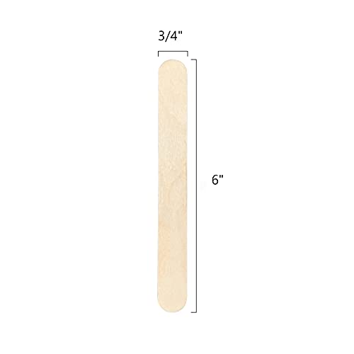 KTOJOY 100Pcs Jumbo Wooden Craft Sticks Popsicle Stick 6” Long x 3/4”Wide Treat Ice Pop for DIY Crafts，Home Art Projects, Classroom Supplies KTOJOY