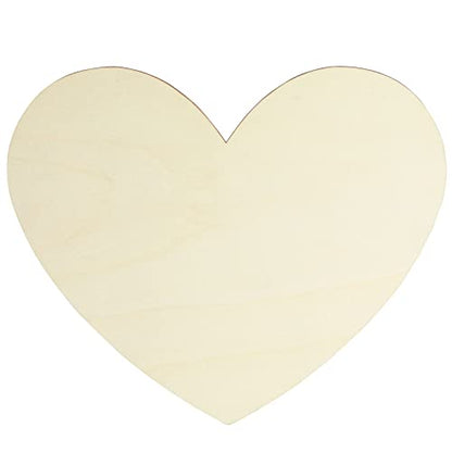 12 Inch Unfinished Wooden Hearts for Crafts, DIY Holiday Decor (6 Pack)