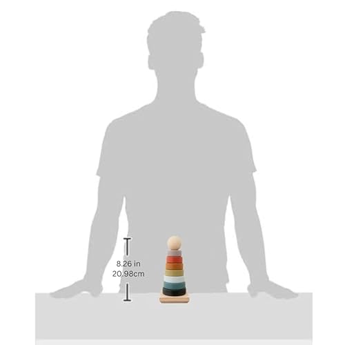 Our Littles Co Neutral Rainbow Wooden Ring Stacker Toy | Montessori Stacking Rings for Toddlers | Educational & Developmental Sensory Toys Non-Toxic, Our Littles Co