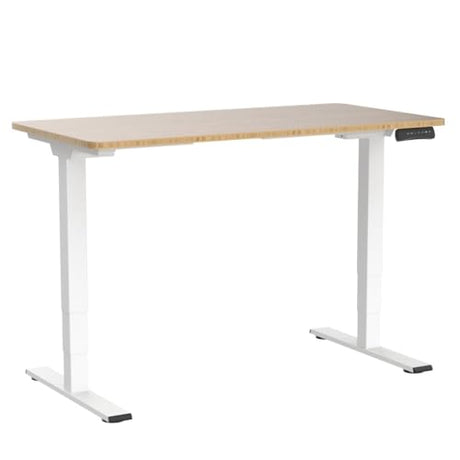 FLEXISPOT Pro Bamboo 3 Stages Dual Motor Electric Standing Desk 55x28 inch Whole-Piece Desk Board Height Adjustable Desk Electric Sit Stand Up Desk FLEXISPOT