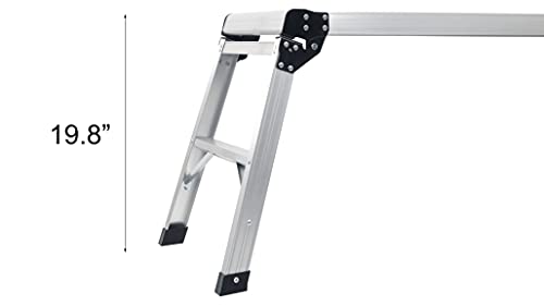 LEADALLWAY Work Platform 30"x12"Step Ladder Heavy Duty Foldable Aluminum Platform 330 LBS Capacity - WoodArtSupply