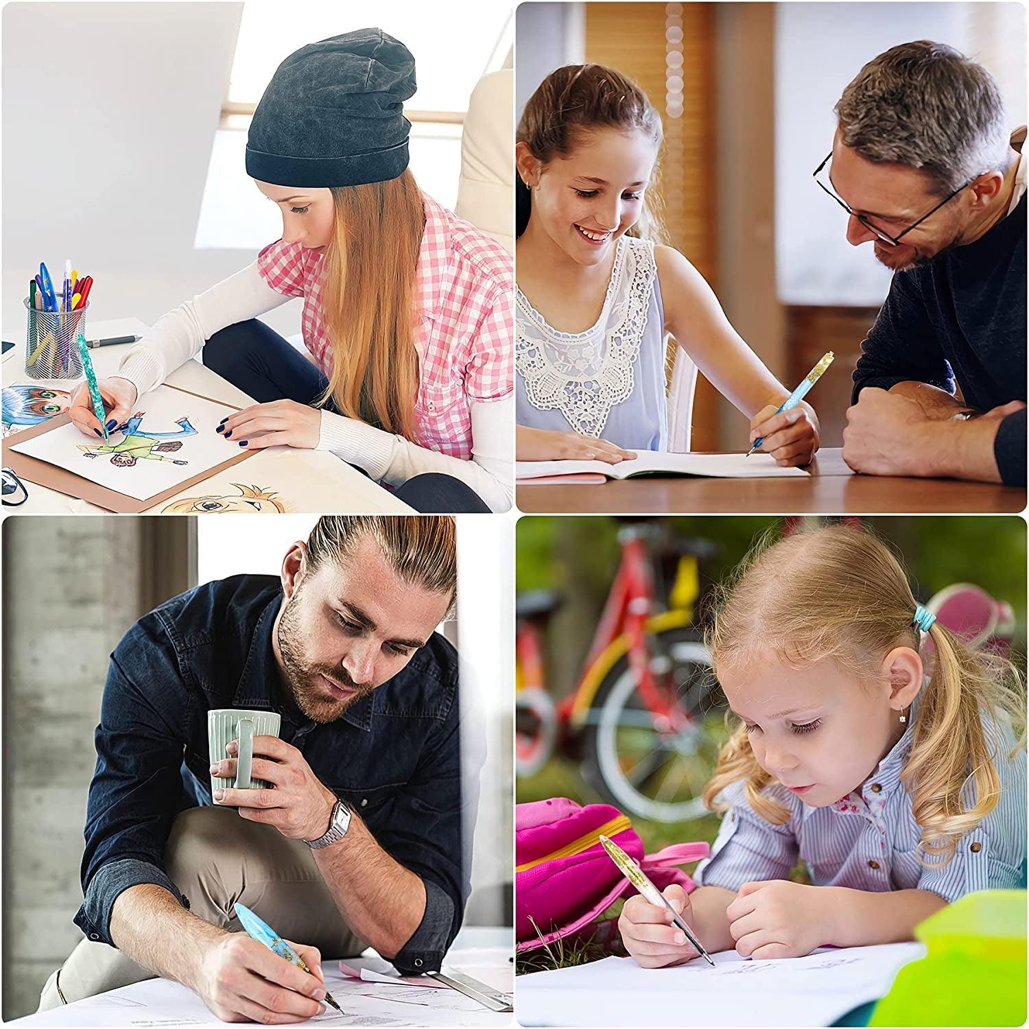 9 Pieces Pen Resin Mold, Epoxy Resin Molds with 75 Pieces Ink Pen Refills,Ballpoint Pen Silicone Molds Resin Casting Molds for DIY Resin Crafts WoodArtSupply