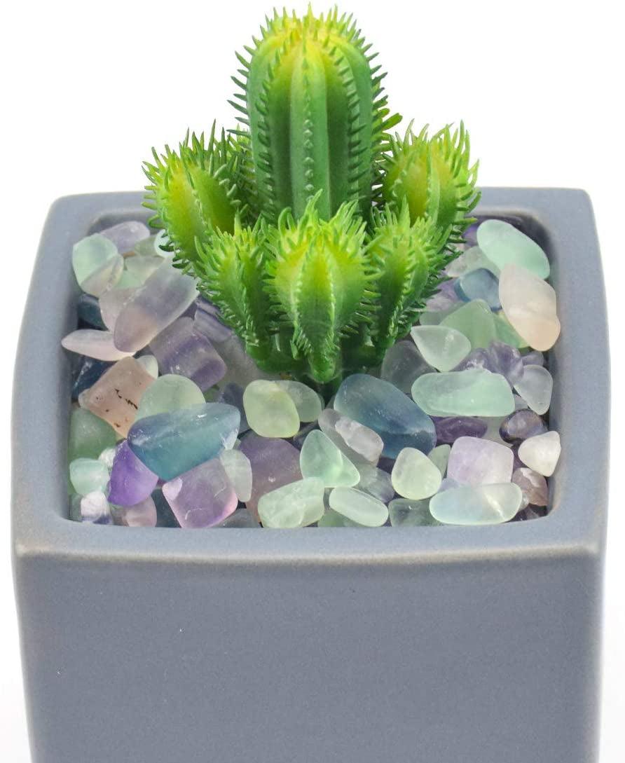 Decorative Crystal Pebbles, 1 Lb/460G (Fill 0.9 Cup) Natural Quartz Stones Aquarium Gravel Sea Glass Rock Sand for Fish Turtle Tank/Air Plants WoodArtSupply