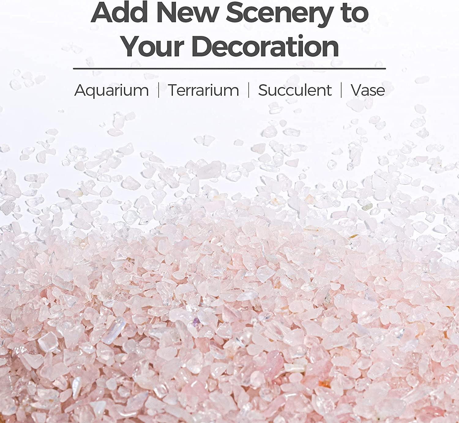 Tumbled Chips Stones Crushed Crystal Quartz 1 LB, Irregular Shaped Gravel Pebble Healing Stone, DIY Smoothed Rocks for Potted Plant,Resin Art,Vase WoodArtSupply