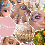 Pack of 24 Colors Chunky and Fine Glitter Mixed,,Nail Art Face Body Hair Iridescent Sequins Loose Glitter,Diy Epoxy Resin Craft Slime Tumbler Making WoodArtSupply