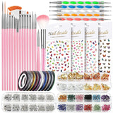 Beginners, Nail Art Supplies with Nail Art Brushes, Nail Dotting Tools, Nail Art Stickers WoodArtSupply