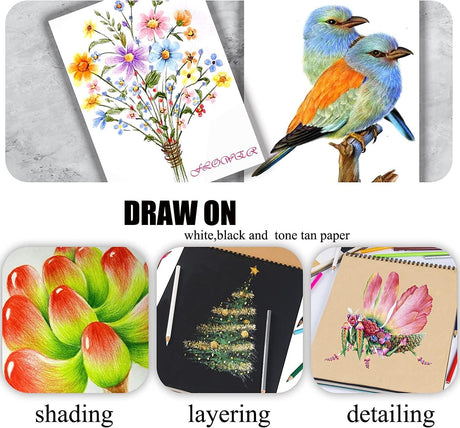 72 Count Colored Pencils for Adult Coloring Books, Soft Core,Ideal for Drawing Blending Shading WoodArtSupply