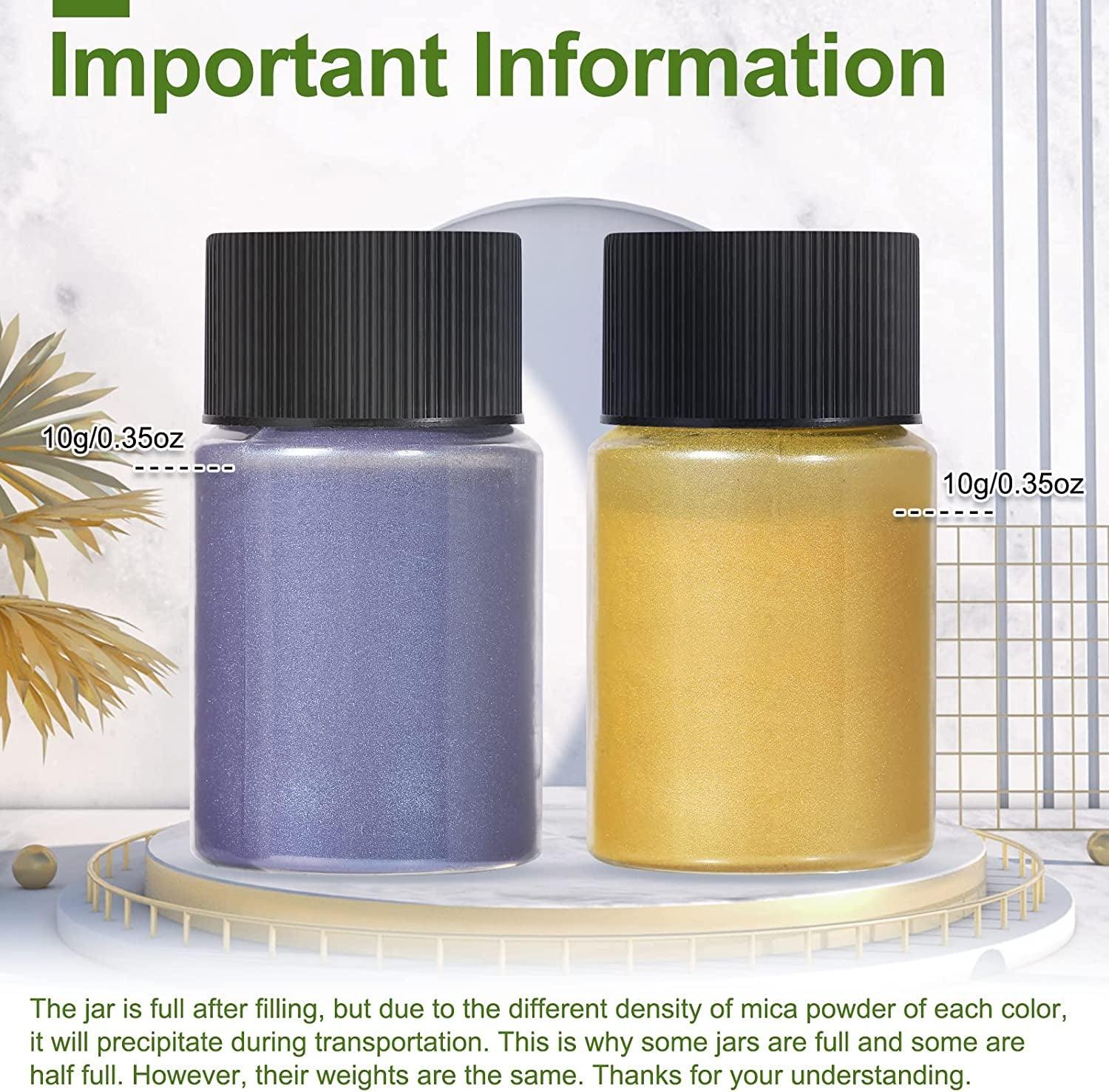 Mica Powder 60 Colors Cosmetic Grade Glitter Powder Pigment for Epoxy  Resin, Nail Polish Mica Powder