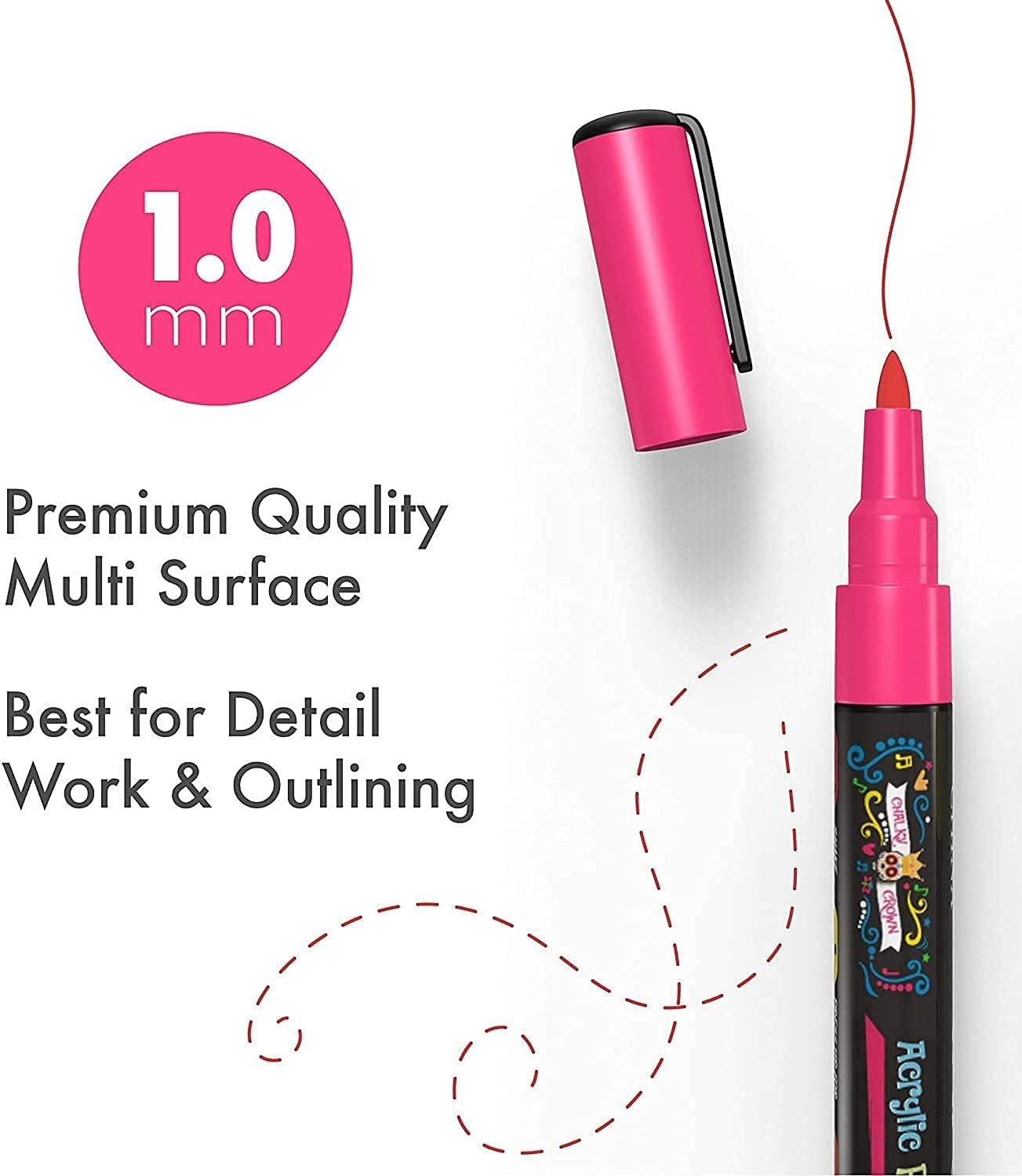 Acrylic Paint Markers 1Mm, Acrylic Paint Pens for Rock Painting/Stone, Ceramic, Glass WoodArtSupply