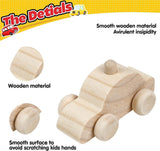 12 Pieces Unfinished Wooden Cars Wood DIY Car Toys Wood Crafts Painting Crafts Kit WoodArtSupply