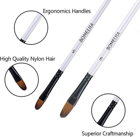 Filbert Paint Brushes Set, 12 PCS Artist Brush for Acrylic Oil Watercolor Gouache Artist Professional WoodArtSupply