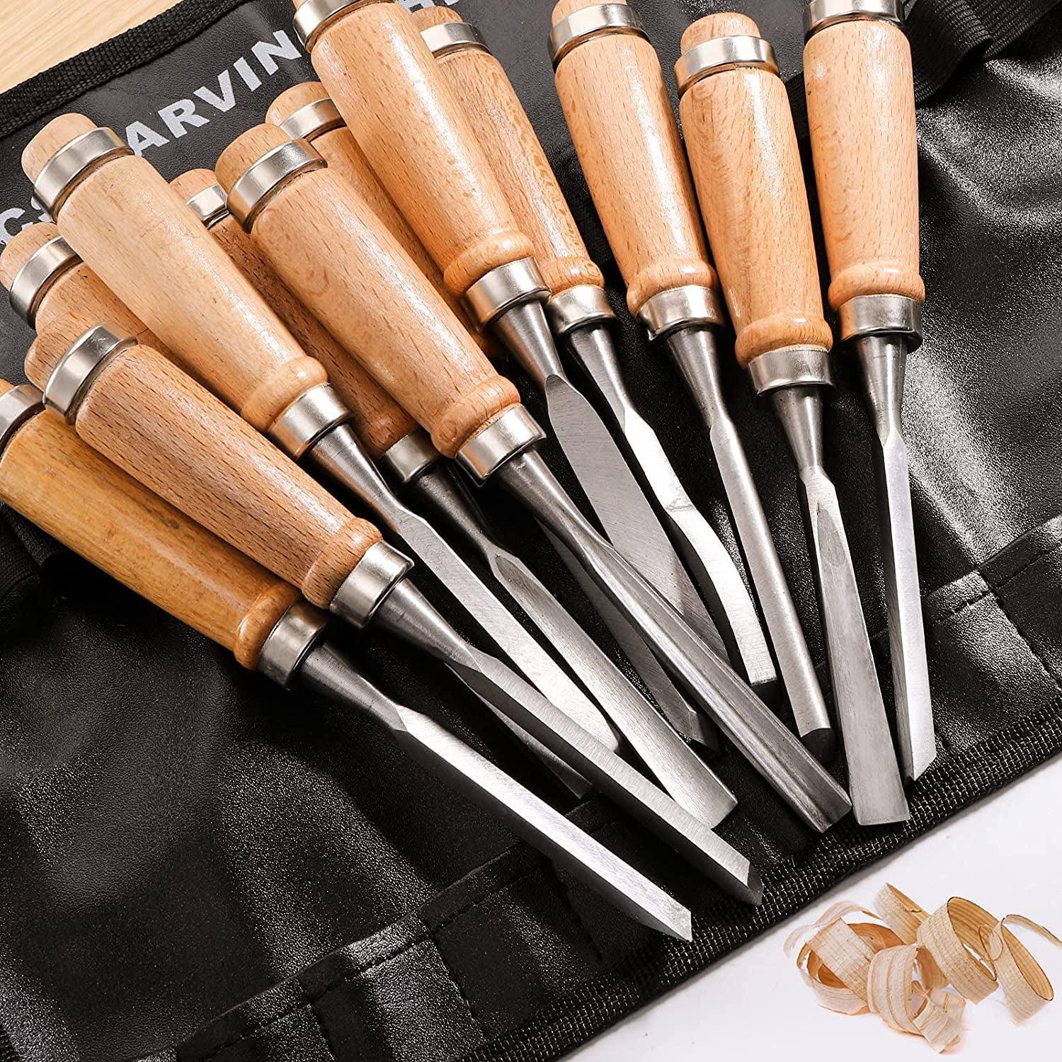 12 PCS Wood Carving Tools, Gouges Woodworking Chisels, Full Size Wood –  WoodArtSupply