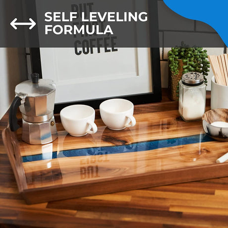 Promise Epoxy - Clear Table Top Epoxy Resin (16-Ounce Kit) | UV Resistant, Self-Leveling | High Gloss Shine for Wood Table Top, Bar Top, Counter Top, WoodArtSupply