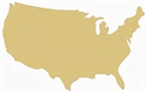 United States Cutout Unfinished Wood Home Decor Geography School Door Hanger MDF Shape Canvas Style 1 (12") - WoodArtSupply